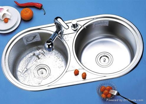 Doubel round bowl's kitchen sink, SS sink 2