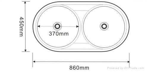 Doubel round bowl's kitchen sink, SS sink 3