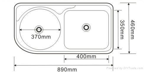 Round and Rectangular kitchen sink 3