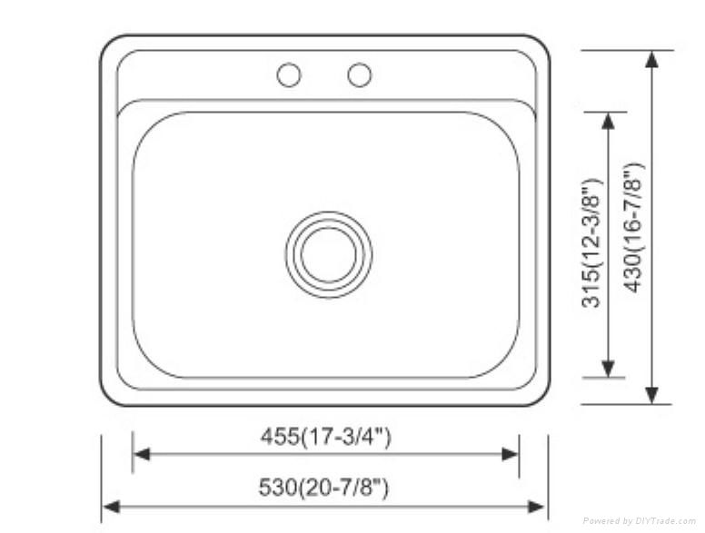 stainless steel square kitchen sink 2