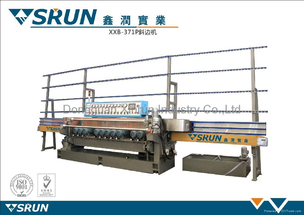 Glass Beveling Edging Machine with 11 Spindles and 26kW Rated Power