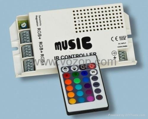 wholesale white music sound IR remote RGB LED light controller
