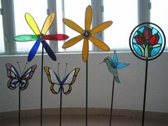 stained glass garden stake