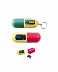 capsule shaped pill box with timer