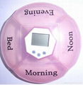 4 compartments pill box timer 1