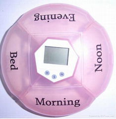 4 compartments pill box timer
