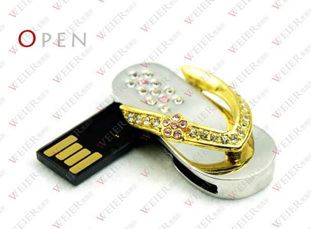 wholesale 8GB Crystal shoe shpae USB Flash Drive Pen Drive Memory stick Keychain 3