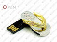 wholesale 8GB Crystal shoe shpae USB Flash Drive Pen Drive Memory stick Keychain 3