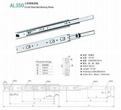 3-fold steel ball bearing slides