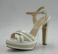 White Chunky Heel Fashion Sandals