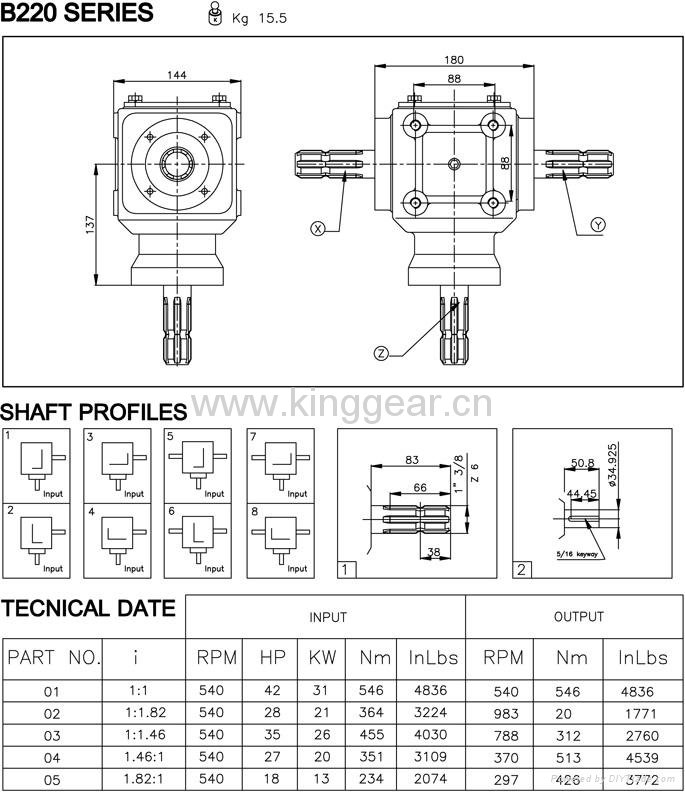 Aluminum bevel gearbox for agricultural machinery 2