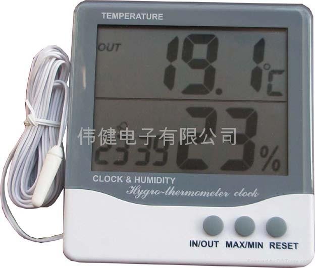 带线大屏幕电子温湿度钟THC-03A 2