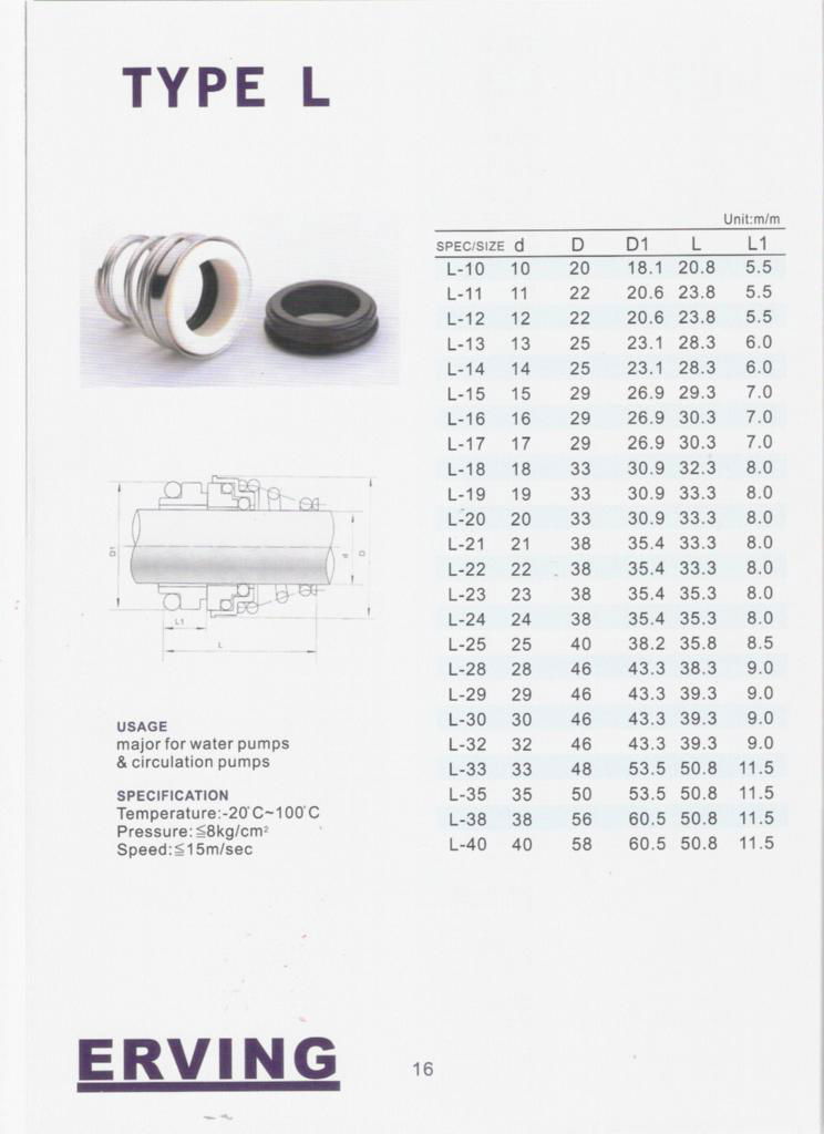 Mechanical Seal-Type L