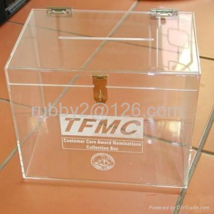  Acrylic Donation Box or Ballot box with Lock 3