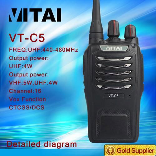 Hands Free UHF Walkie Talkie VT-C5 (16 channels)