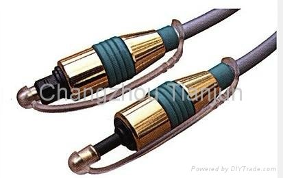 TJ1036 1m metal type gold plated optical fiber cable
