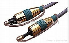 TJ1036 1m metal type gold plated optical fiber cable