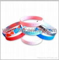 silicone rubber balance wristbands black/red 2