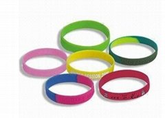 Manufacture and supply fashion colorful sillicone rubber wristband 