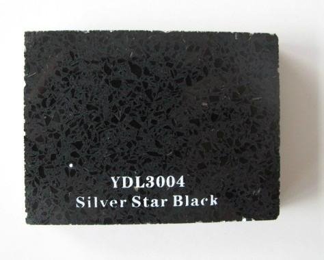 Quartz Stone Slab for Worktop/Silver Star Black