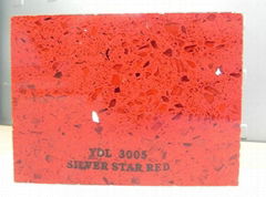 Quartz Stone Slab for Worktop/Silver Star Red