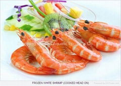 FROZEN WHITE SHRIMP COOKED HEAD ON SHELL ON (COOKED HOSO)