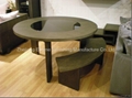 Round Table and Arc-Shaped Chairs