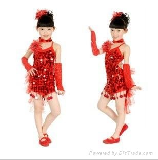 Children Dance Dress, Girls Latin Cosume, Kids Dancewear 3