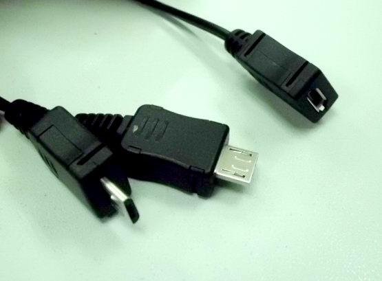  double  male micro usb to female micro usb cable 