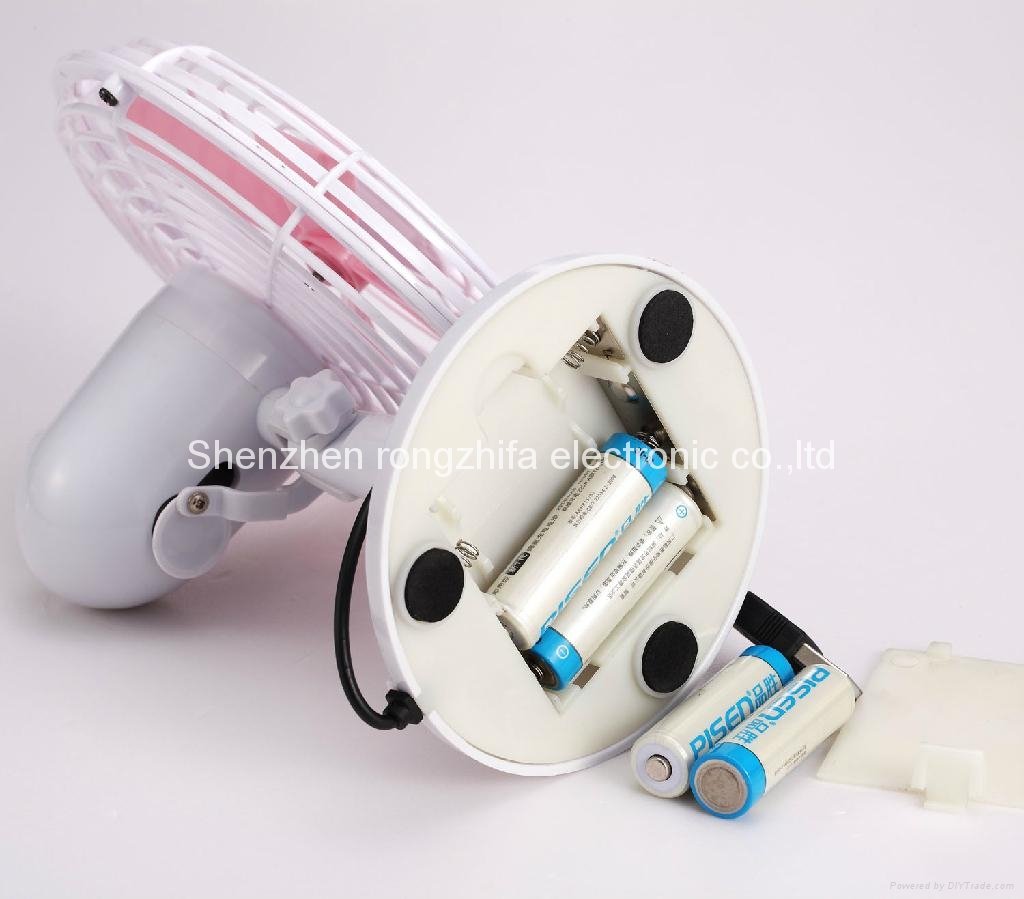 usb stand battery operated plastic fan 2