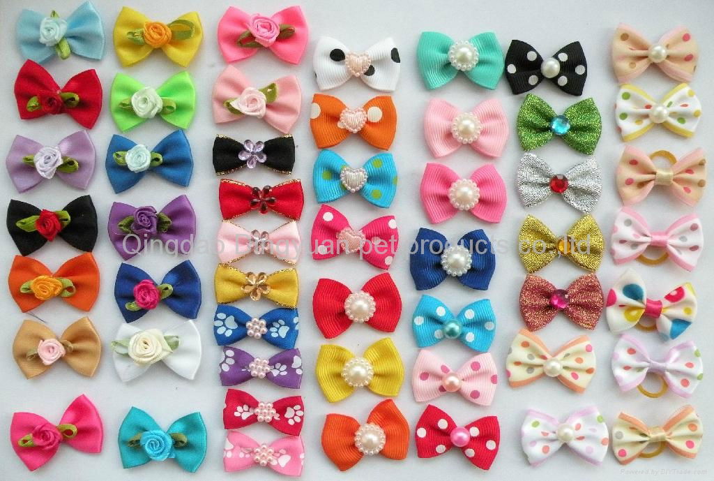 100% Hand Sewn Pet Hair Bow dog bows dog grooming 5