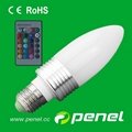 E27 Socket 16 Colors Changing RGB 3W LED Candle light with Remote Contr 2