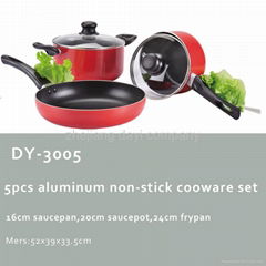 5pcs aluminum non-stick cooware set