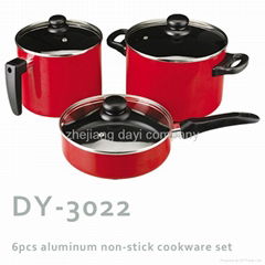 6pcs aluminum non-stick cookware set