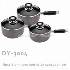 6pcs aluminum non-stick saucepan set