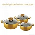 6pcs belly shape aluminum saucepot set