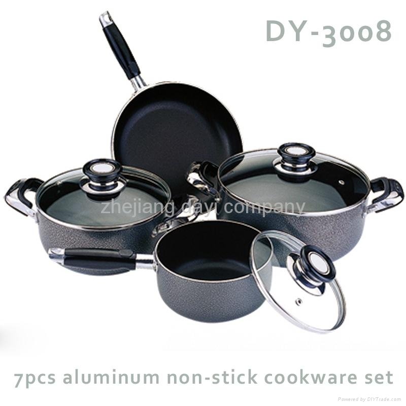 7pcs aluminum non-stick cookware set