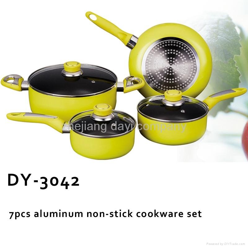 7pcs aluminum non-stick cookware set 3