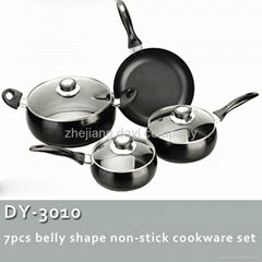 7pcs belly shape non-stick cookware set