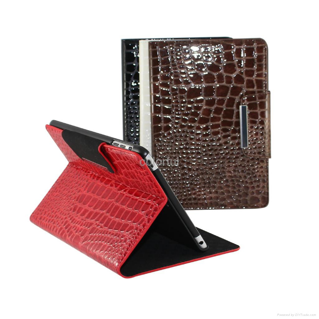 water wave style leather case cover for ipad mini