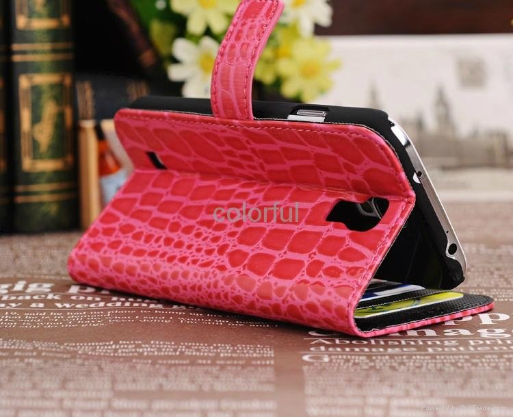New arrivel Crocodile pattern stand Flip Cover Leather wallet case for Samsung G 2