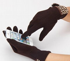  Leopard Touch Screen Gloves For women in winter  For Capasitive Device Tablet 