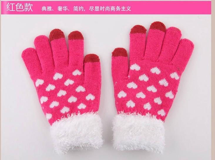 Fashion Thicken glove Ladies' Gloves Winter Autumn Warm Luvas Touch Screen 3