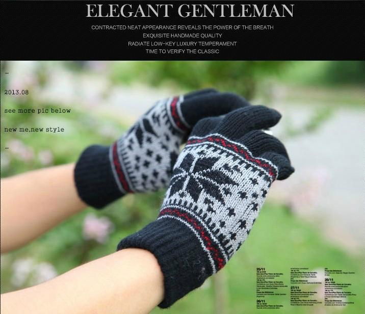  Women Men Winter Touch Screen Gloves Rabit Fur Kint For Capasitive Device Table 3