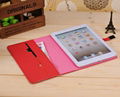 Toothpick pattern hardware PU case for ipad mini ,with holder for mini ipad leat 3