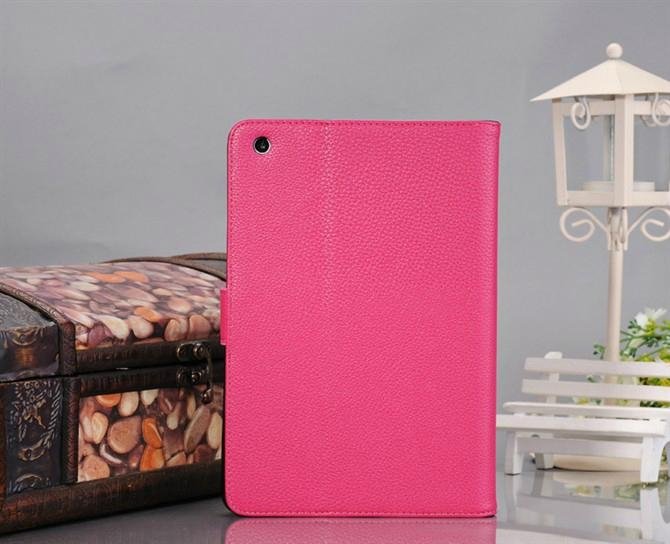 Leather Case For iPad Mini Lichi Grain Leather Stand Cover  5