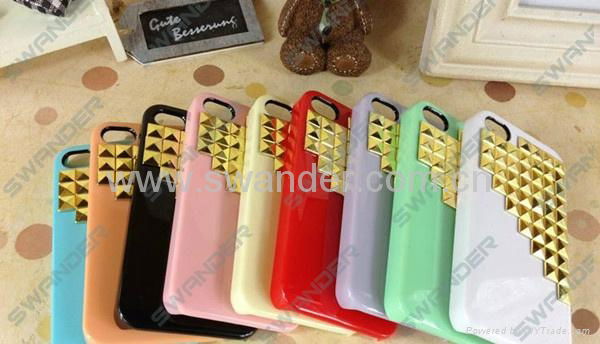 2013 Custom punk Metal Nails Rivets hard phone cases cover for Iphone 4/4s/5  2