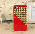 2013 Custom punk Metal Nails Rivets hard phone cases cover for Iphone 4/4s/5  4