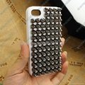 Silver Punk Pyramid Studded Style Studs Rivet Hard Cell Back Case for iPhone 5  2