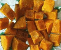 Frozen diced pumpkin